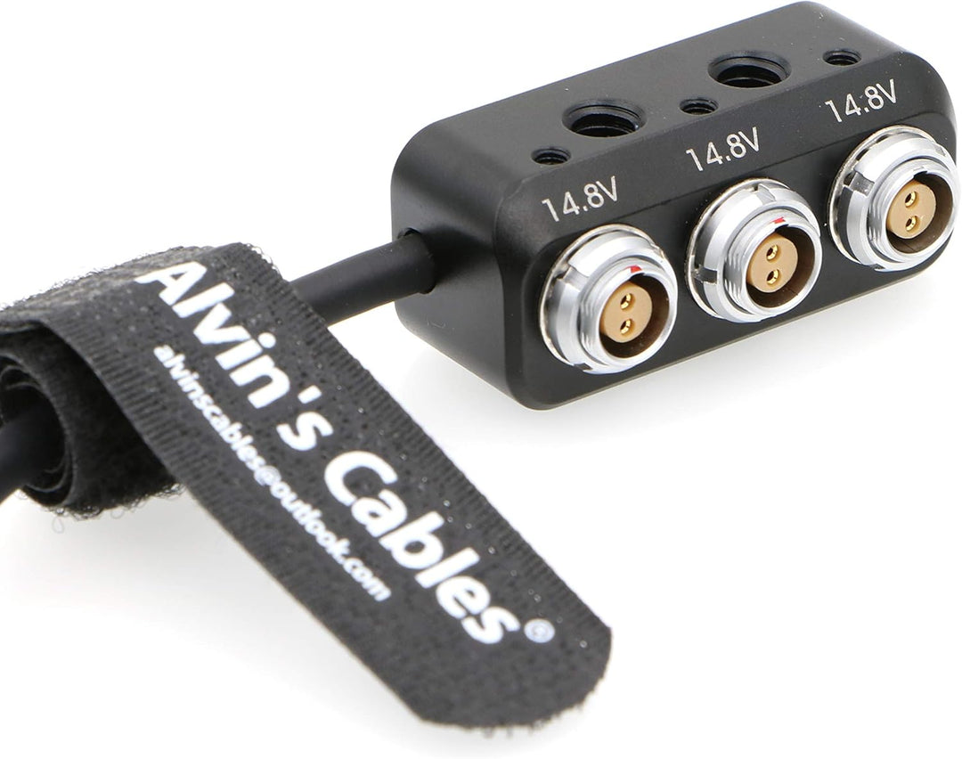 Alvin's Cables 1 bis 3 Mini Power Splitter Box Kabel 2 Pin Stecker zu 3 2 Pin Buchse Box für ARRI RE