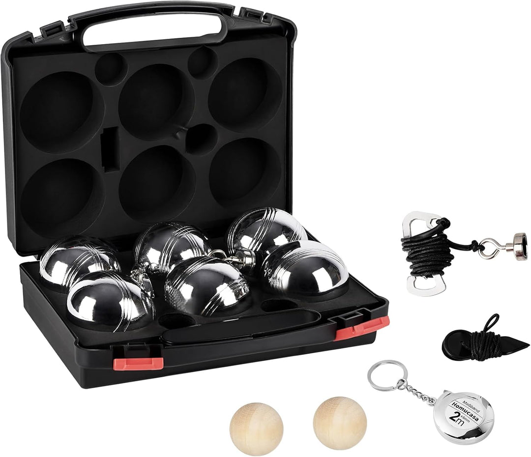Boule Kugeln Set 6 Kegeln Boccia Kugeln Set, Petanque-Kugeln Set Boules/Petanque Set mit PP-Aufbewah