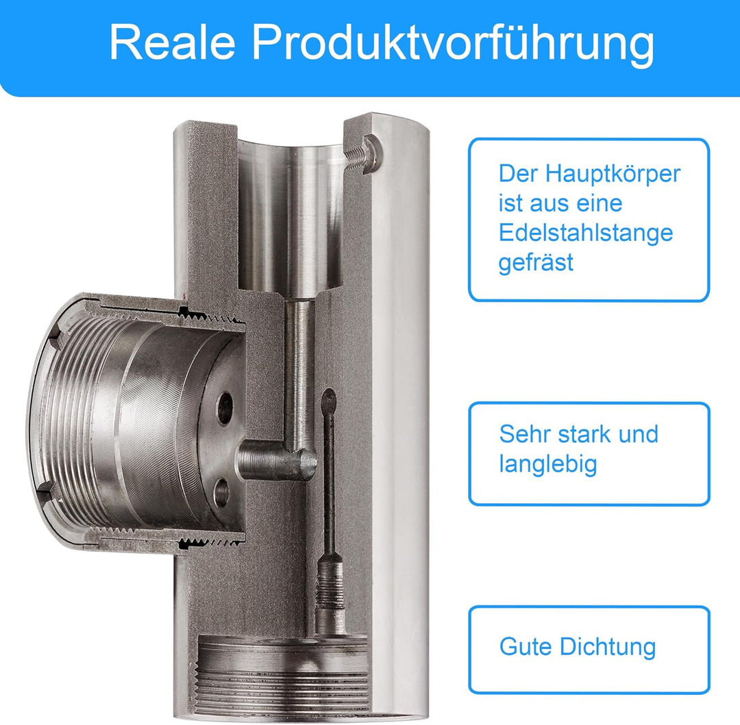 Edel & Bach hochwertiger Küchenarmatur, Wasserhahn aus SUS304 Edelstahl mit hohem Bogen, 360° schwen