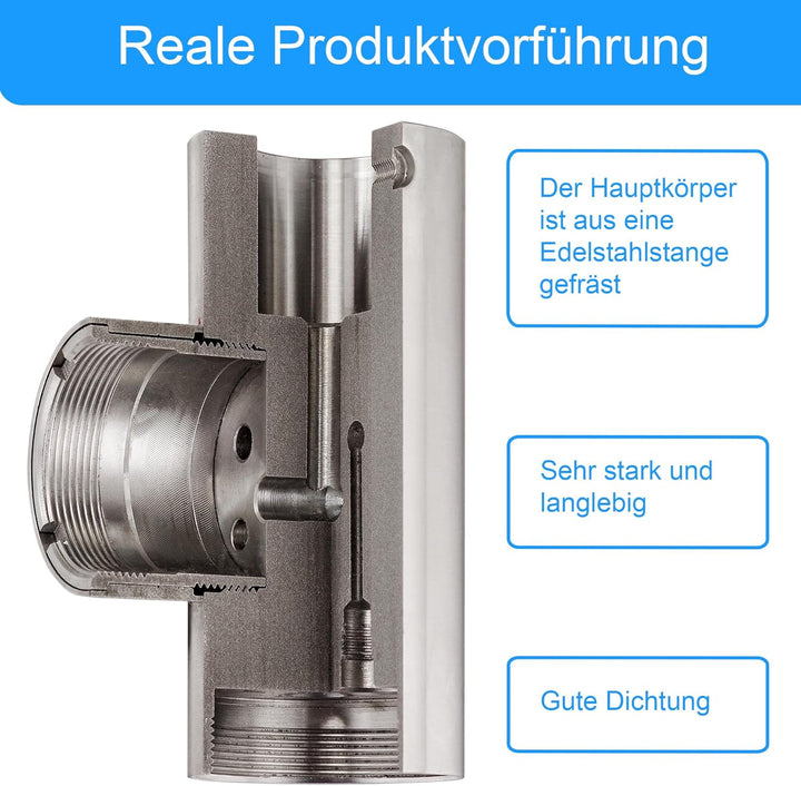 Edel & Bach hochwertiger Küchenarmatur, Wasserhahn aus SUS304 Edelstahl mit hohem Bogen, 360° schwen