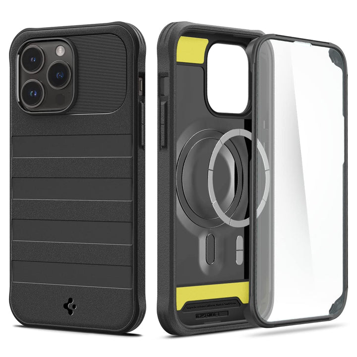 Spigen Geo Armor 360 MagFit Hülle Kompatibel mit iPhone 14 Pro -Schwarz