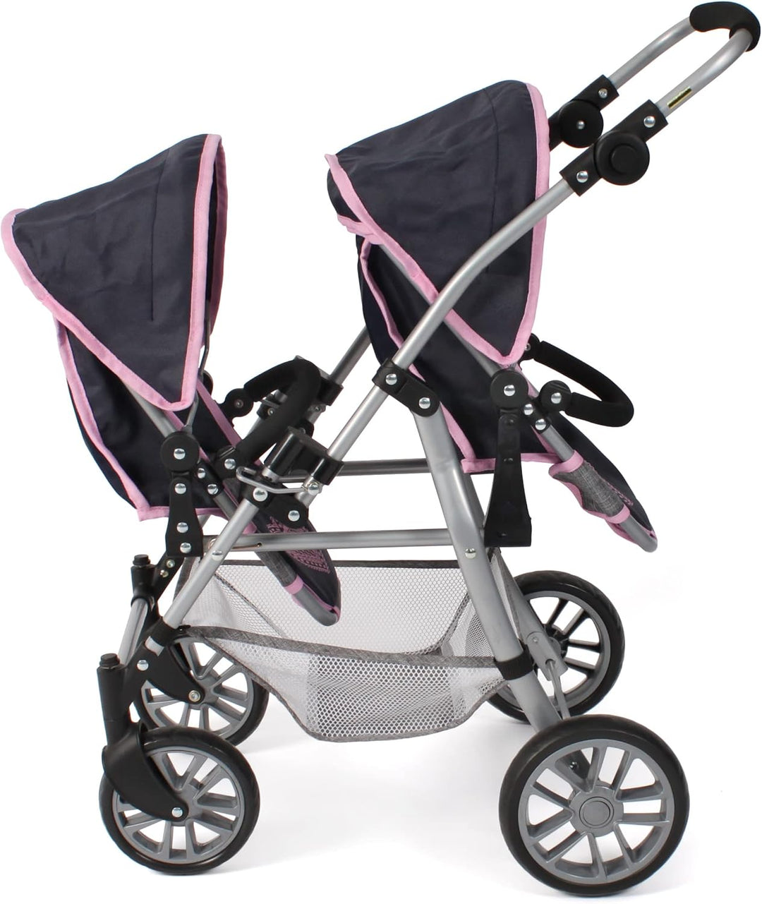 Bayer Chic 2000 - Puppenwagen Twinny, Zwillingspuppenwagen für Zwei Puppen, Zwillingsbuggy für Kinde