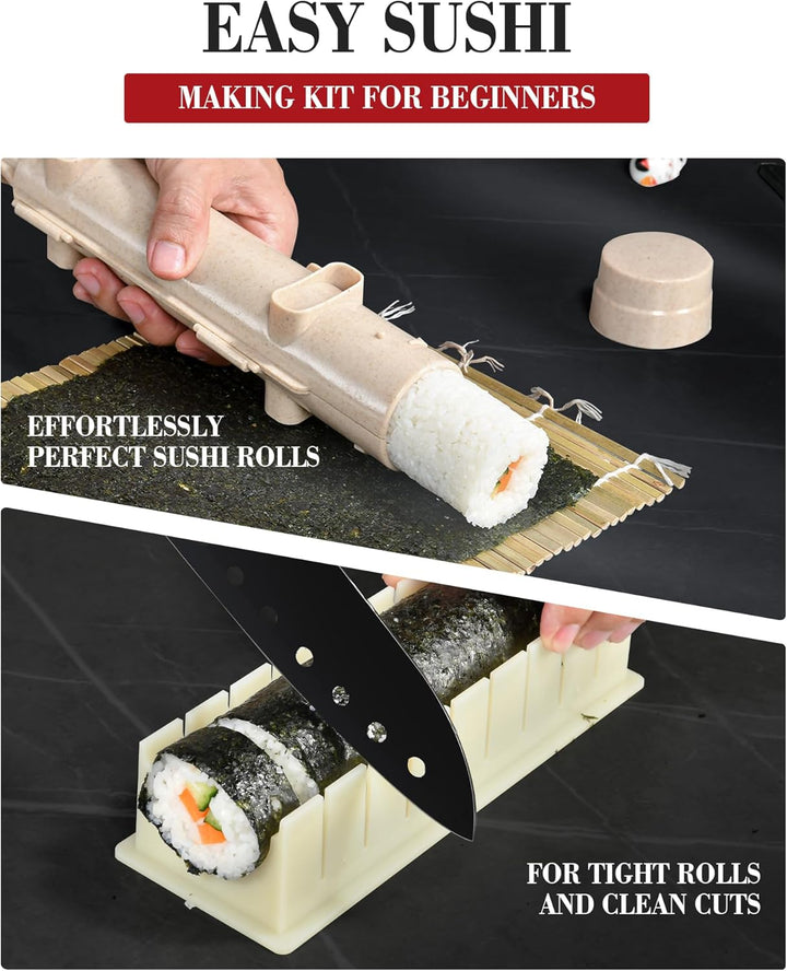 Vikkivikki Sushi Maker Set, Sushi Set für Anfänger, Komplett Kit zum Selber Machen mit Sushi Bazooka
