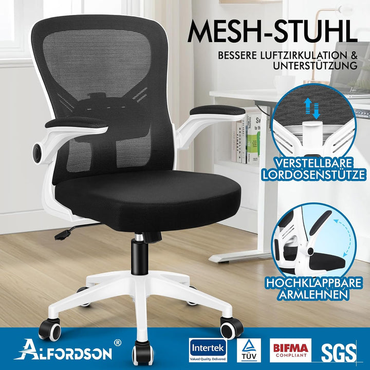 ALFORDSON Netzstoff Bürostuhl Mesh Chefsessel, Ergonomischer Schreibtischstuhl Neigeverstellung, Hoc