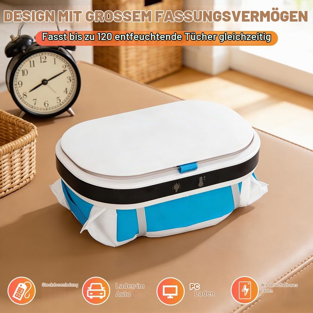 SGZIOO Feuchttuch Wärmer, Feuchttuchwärmer Baby, Feuchttücher-Heizung mit LED-Nachtlicht, 3 Heizstuf