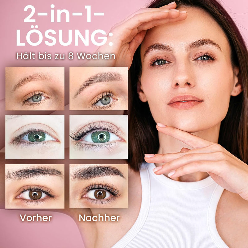 Wimpernlifting Set, Augenbrauen Lifting Set, 2-in-1-Lösung, Brow Lifting Set, Hält 6-8 Wochen, 15 An
