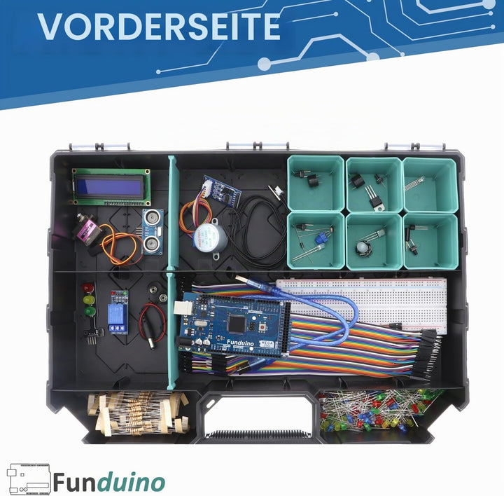 Funduino Starter Kit MEGA R3 Basic, 100% kompatibel zu Arduino, mit deutschsprachigen Anleitungen, u