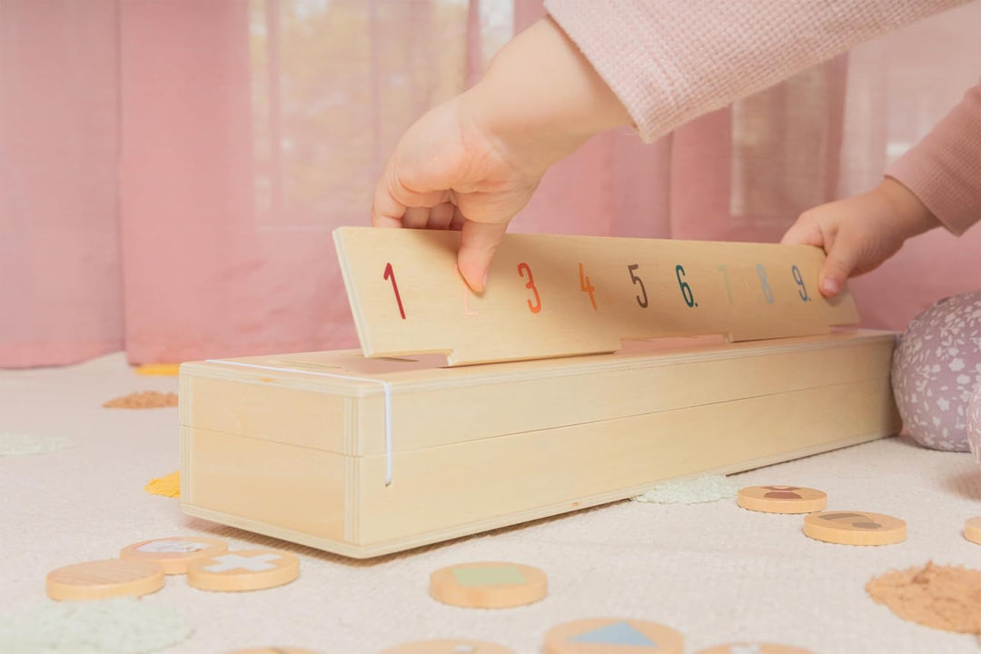 small Foot Bildersortierbox aus Holz, 60 Verschiedene Bilder zum Sortieren und Entdecken, für Kinder