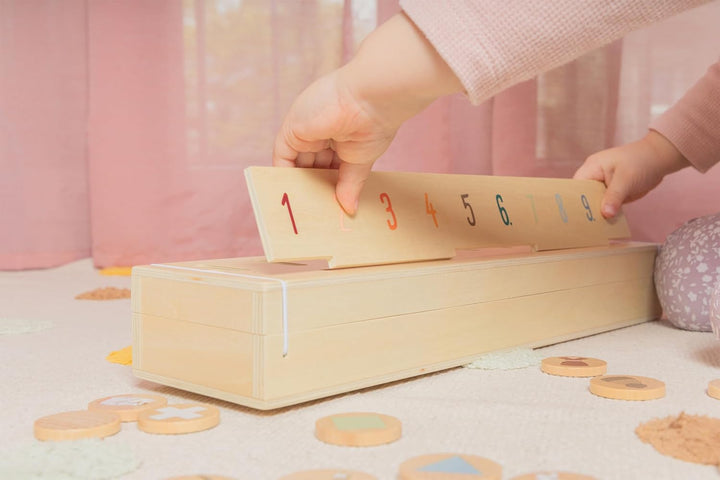 small Foot Bildersortierbox aus Holz, 60 Verschiedene Bilder zum Sortieren und Entdecken, für Kinder
