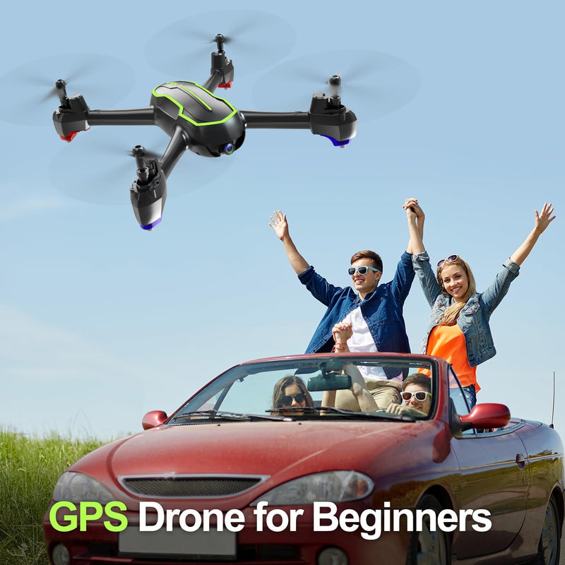 Loolinn | Drohne GPS - Automatisch Rückkehr, Follow Me Funktion, Full HD 1080P Kamera, 32 Min Flugze