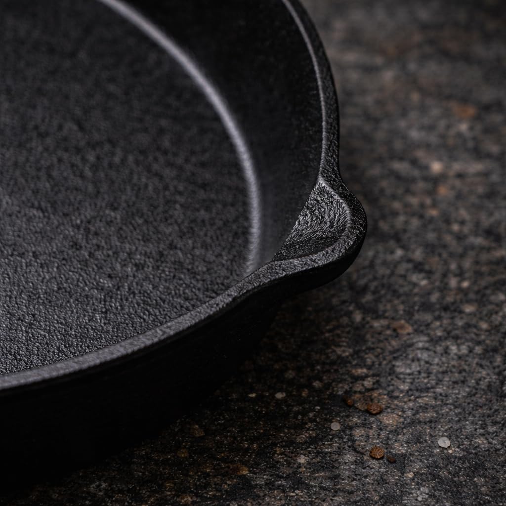 Geda Grill Gusseisenpfanne 30cm, eingebrannt Pfanne Gusseisen Induktion, Cast Iron Pan, Gusspfanne,
