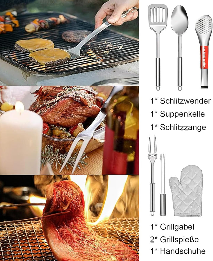 35 Stück Camping Kochutensilien Set, Camping Geschirr Set 4 Personen Camping Küchenset Outdoor Kochb