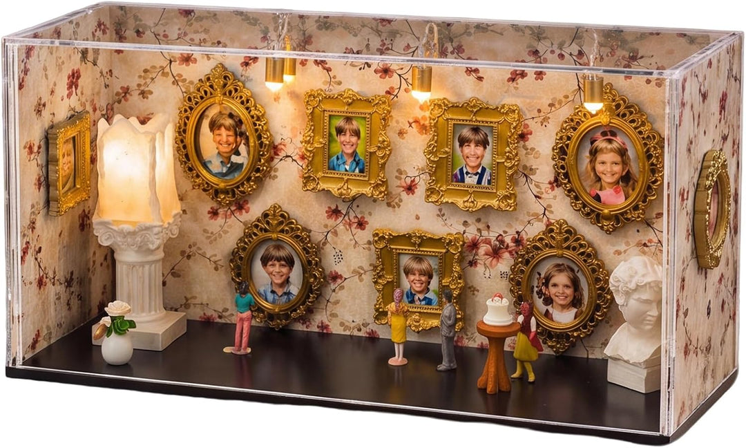 DIY Mini Museum Silhouette Box,Mini Menschen Figuren Museum,（Weiss） | mini bilderrahmen vintage mit