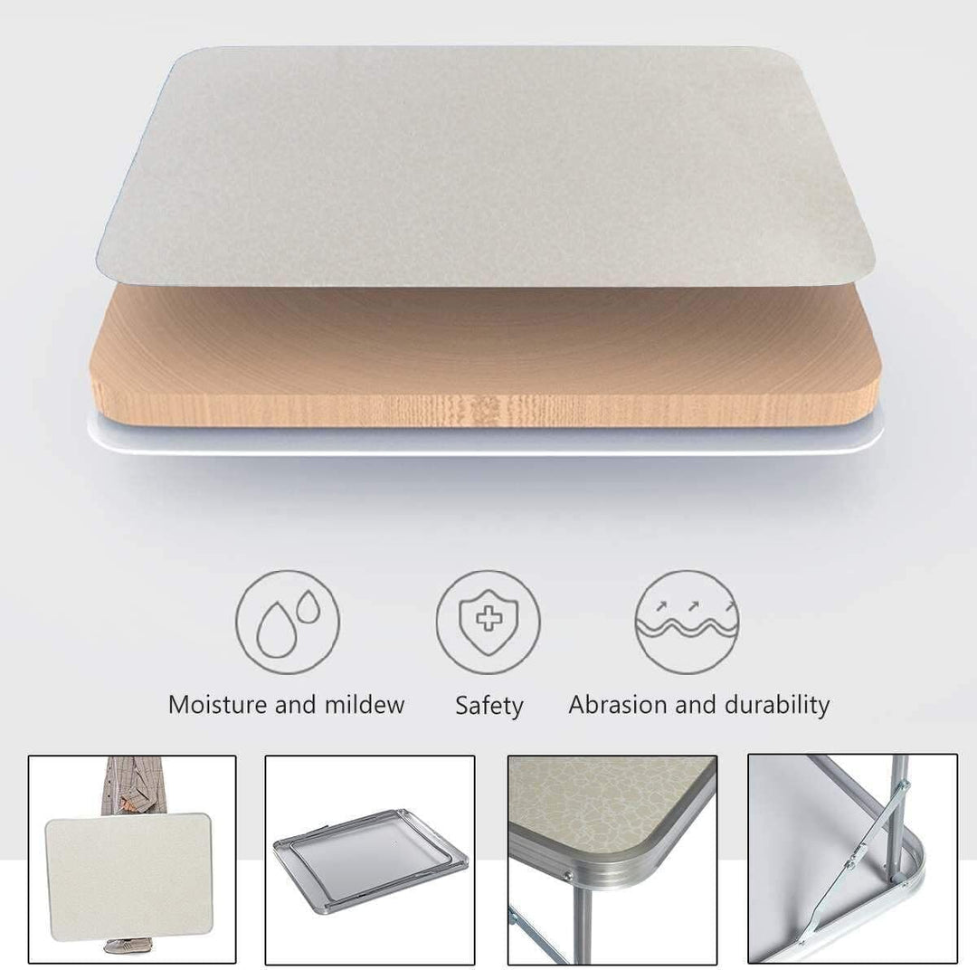 80CM/2.6FT Tragbarer Aluminium Klapptisch Heavy Duty Picknick Kochen Camping Tisch, Mehrzweck Pop-Up