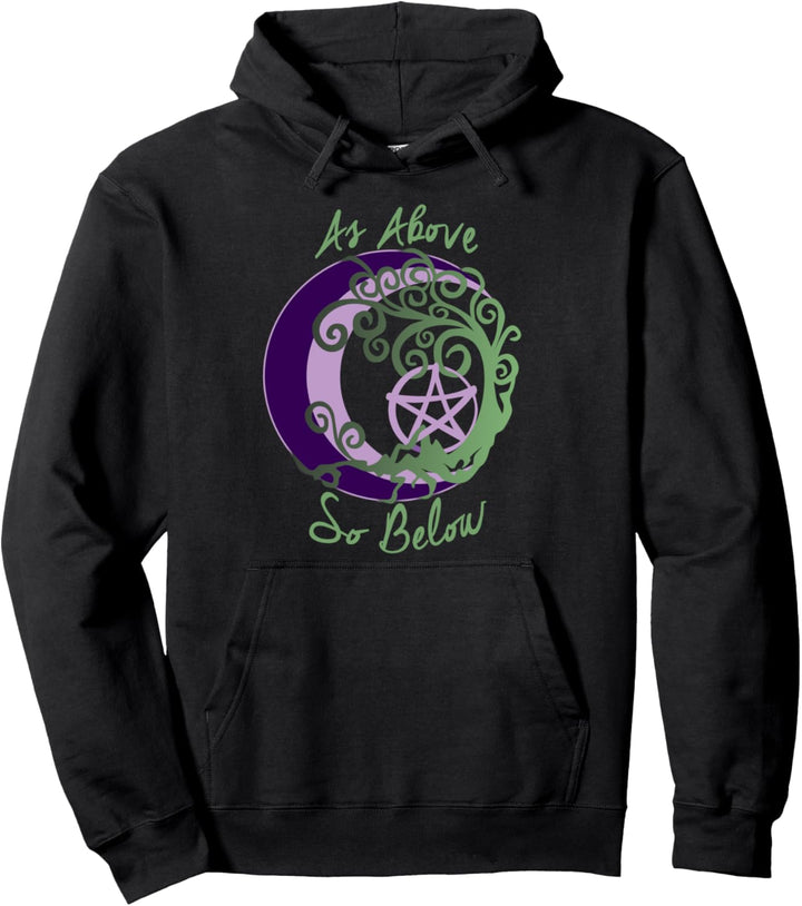 Wiccan heidnischer Hexenbaum des Lebens wie oben, so unten Pullover Hoodie