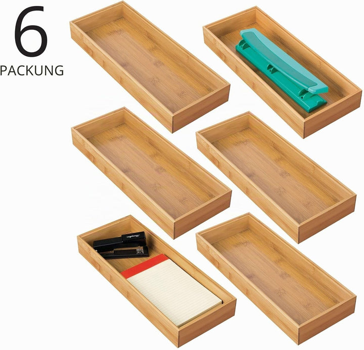 mDesign Aufbewahrungsbox für den Schreibtisch – vielseitige Schubladenbox aus Holz – stapelbarer Sch