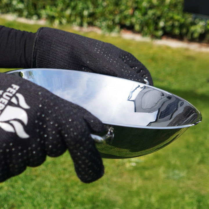 Wok Pfanne Edelstahl Ø 30 cm inkl. Wokring - mit abklappbaren Griffen, runder Boden, spülmaschinenge