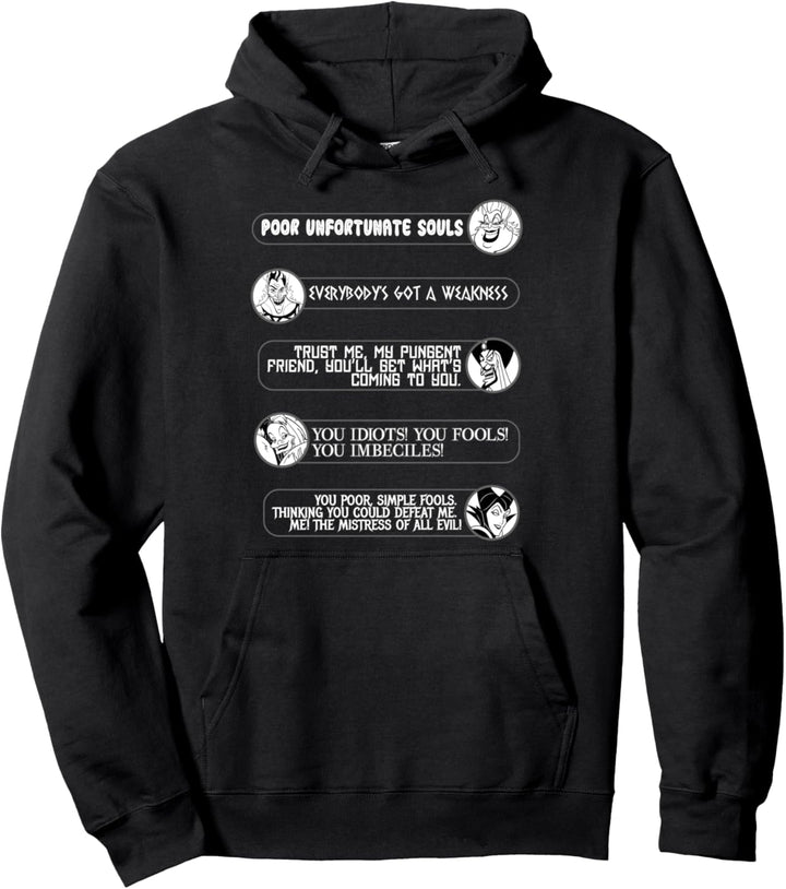 Disney Villains Movie Quotes Circle Portrait Pullover Hoodie