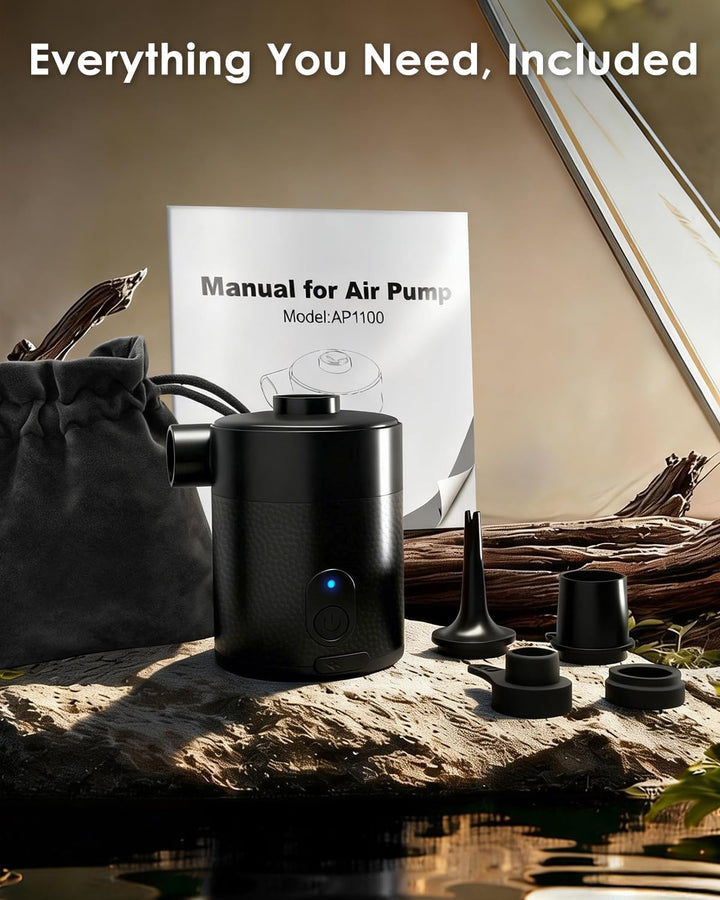 Mojimdo Mini Elektrische Luftpumpe Akku 4000 mAh – Tragbare Pumpe, 5000 Pa, 450 L/Min, Kabellos, 2-i