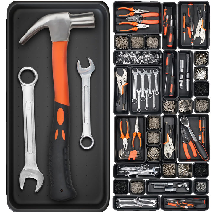 20 Stück Werkzeugkoffer Organizer, Gross 30 cm mit 5 Grössen, Werkzeugaufbewahrung Schubladen Ordnun