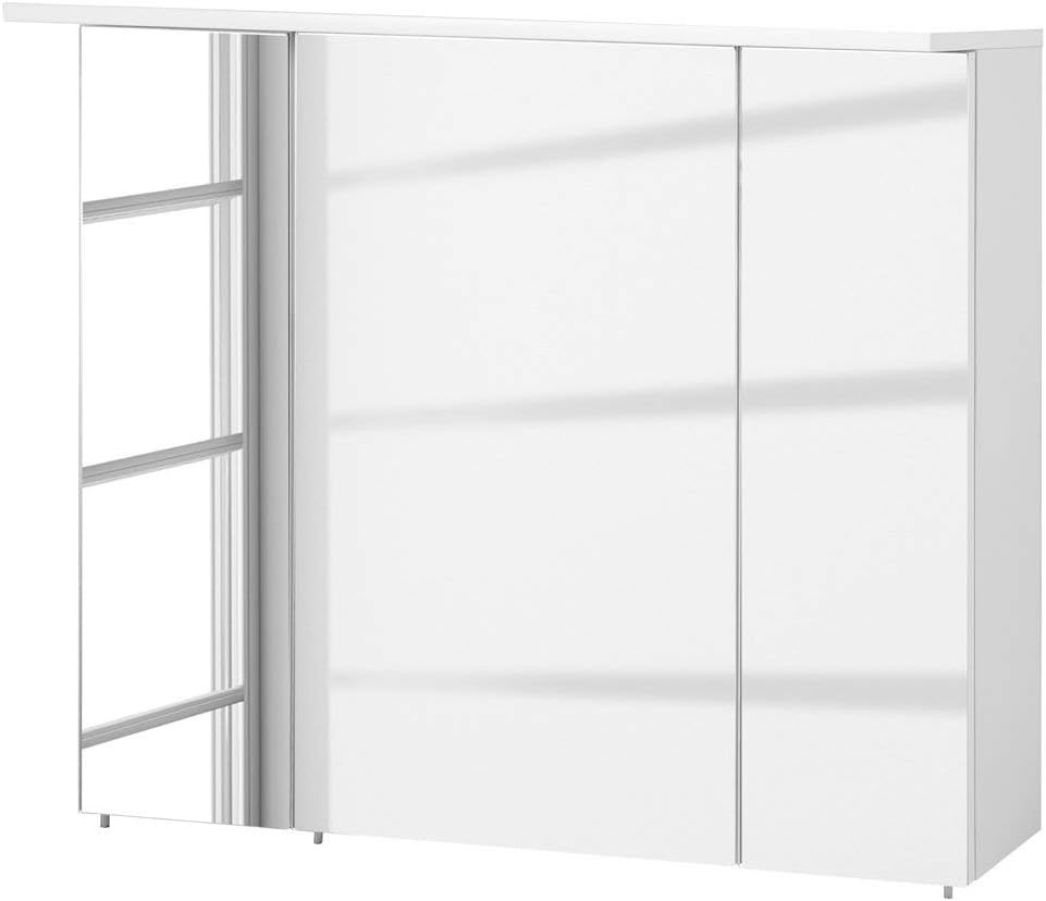 Schildmeyer Spiegelschrank 800.1 Profil Weiss Glanz, 80 x 16 x 72,3 cm, 80 x 16 x 72,3 cm