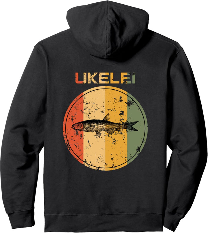 Angeln Ukelei Lustig Fisch Retro Vintage Kostüm Bekleidung Pullover Hoodie
