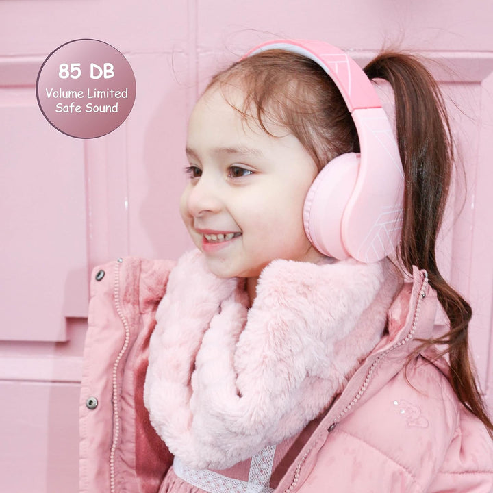 PowerLocus Bluetooth Kopfhörer Kinder, Kinderkopfhörer Over-Ear mit 85dB Lautstärkebegrenzung, Faltb