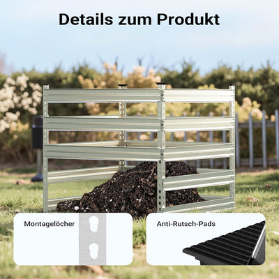 Metall Komposter Gartenkomposter 100 x 100 x 90 cm für 900 Liter Kompost Bioabfall