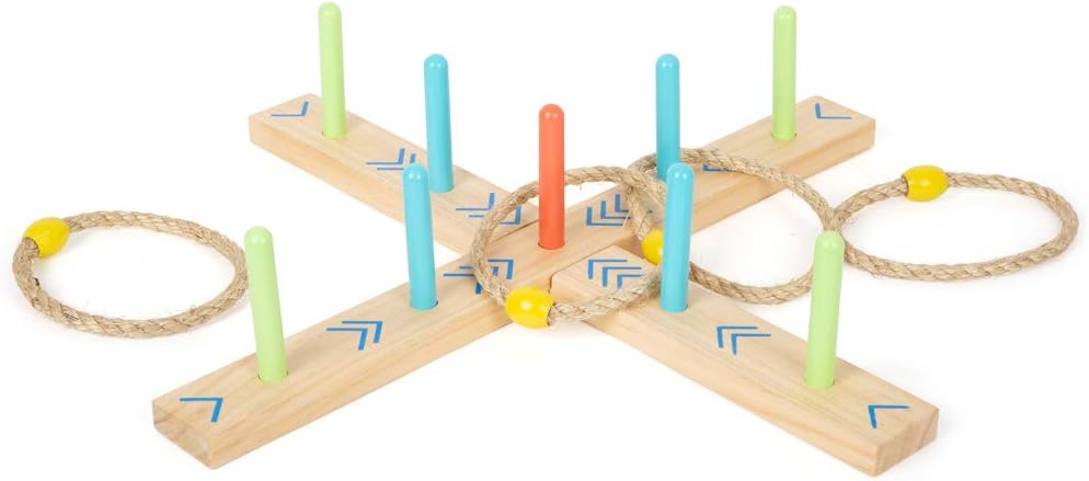 small foot Ringwurfspiel "Active", aus Holz, Garten-Spiel für Kinder ab 3 Jahren, 12035, Ringwurf