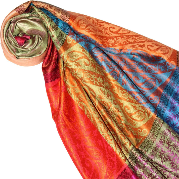 Lorenzo Cana Damen Pashmina Schal Schaltuch jacquardgewebt 100% Seide 70 cm x 190 cm Paisleymuster S