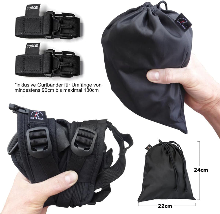 KLETTPACK® Rücken Tragegurt für Pakete, Hobby, Snowboard, Beruf &amp; Urlaub, kein unhandliches Schleppe