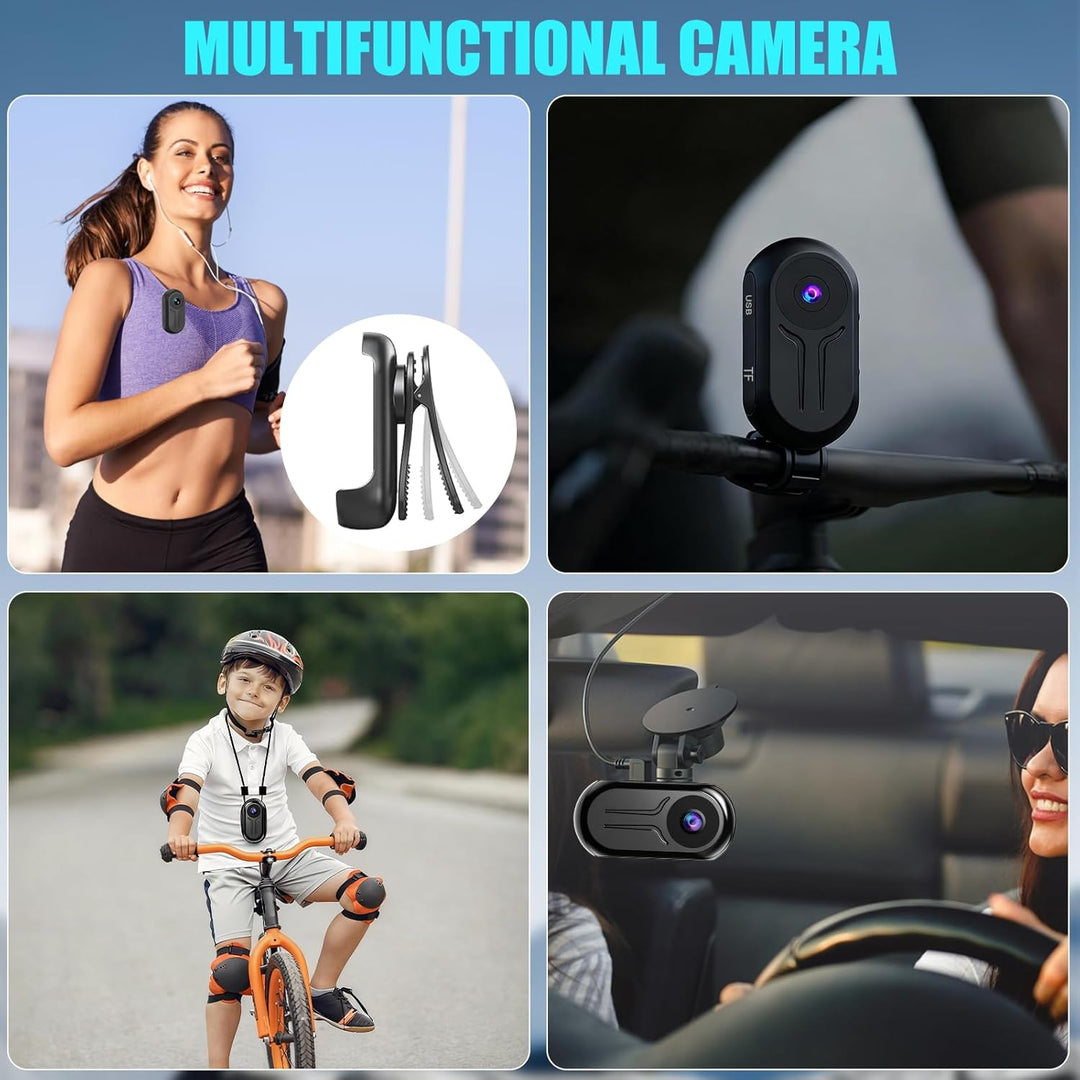 OBEST 360 Action Kamera und 128GB Karte, Mini Action Cam Bodycam Körperkamera mit Display, Magnet Mo