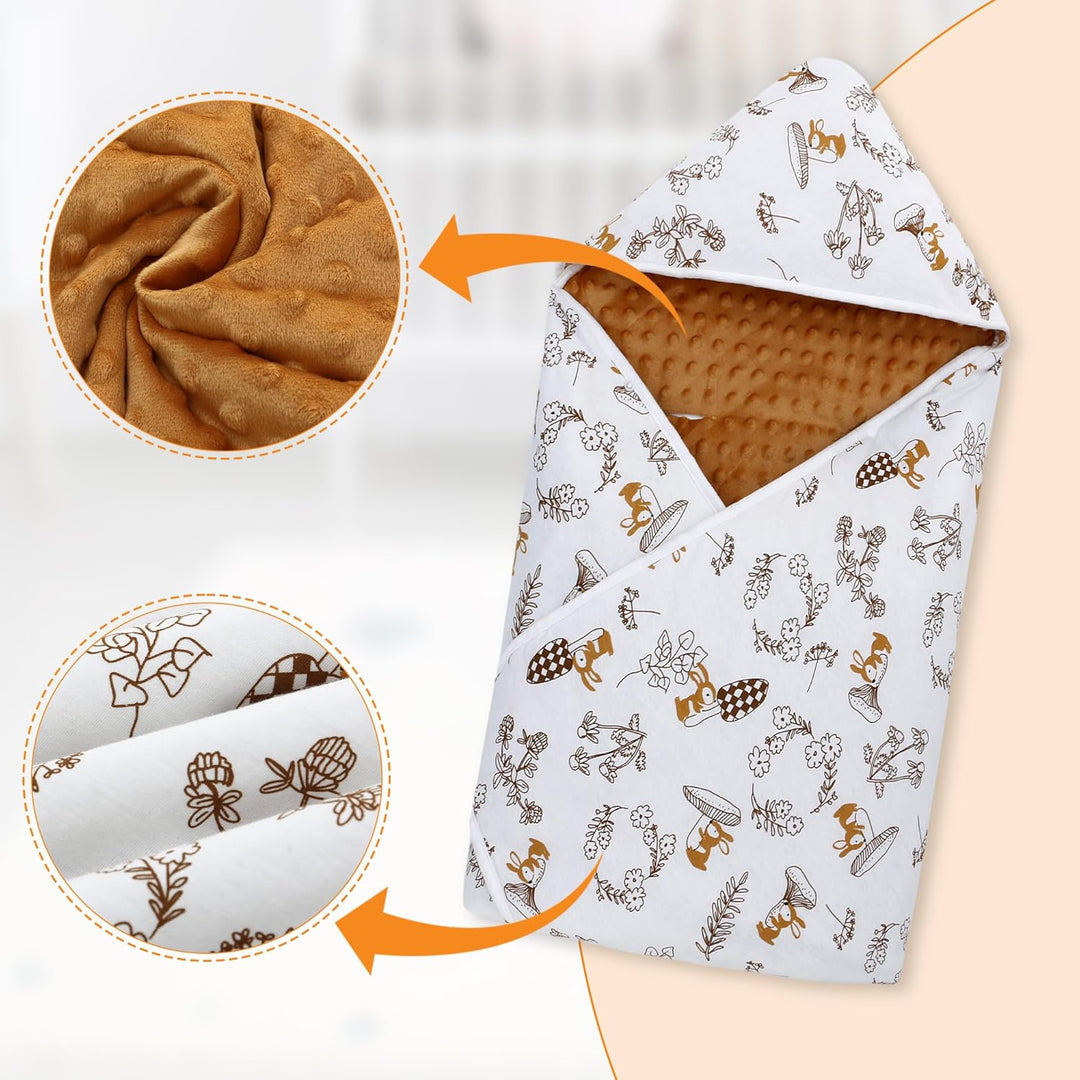 Baby Einschlagdecke für Babyschale 90x90cm Doppelseitig Gesteppte 100% Baumwolle Baby Decke für Kind