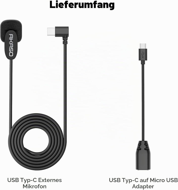 AKASO EK7000 Pro/Brave 4/Brave 4 Pro/ V50 X Action Cam Externes Mikrofon (Mirco USB)
