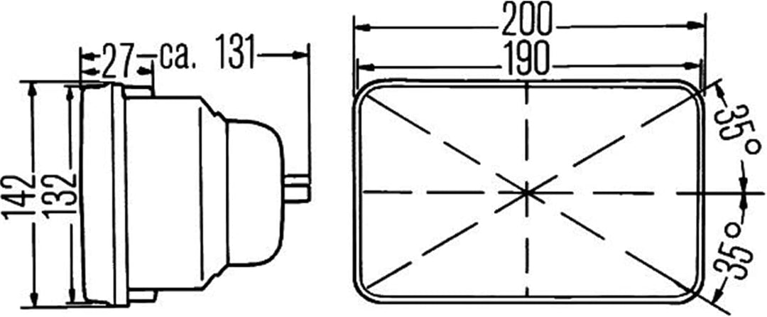 HELLA - Halogen-Scheinwerfereinsatz, Hauptscheinwerfer - 12/24V - Referenzzahl: 17.5 - Einbau - link