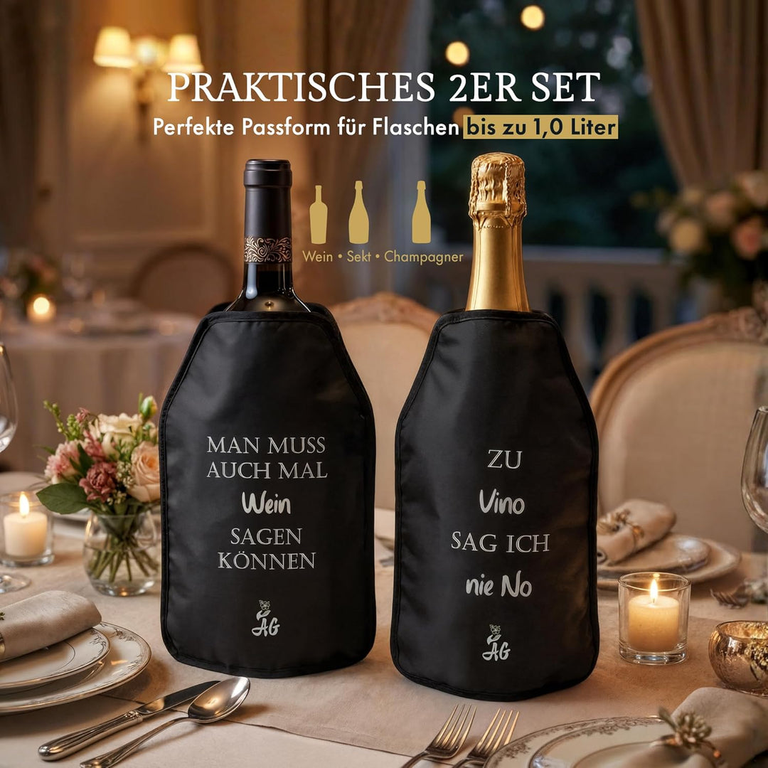AG Kühlmanschette, Set aus 2 Kühlern, Weinkühler, Flaschenkühler, Sektkühler, Edel und hochwertig mi