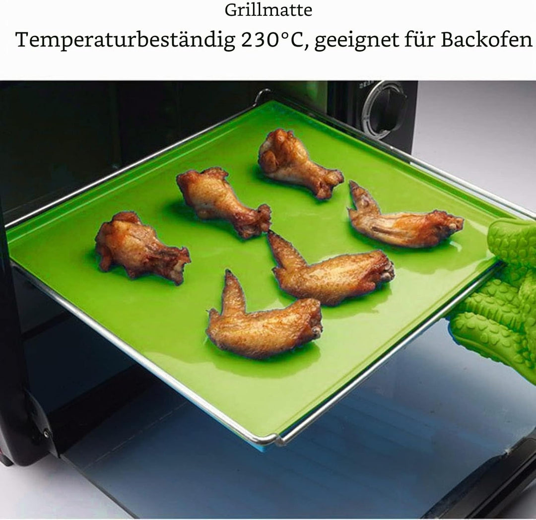 4 Stück Silikon-Trockenmatten mit Rand, Silikonblätter, Antihaft-Silikon-Tabletteinlage für Obst, Le