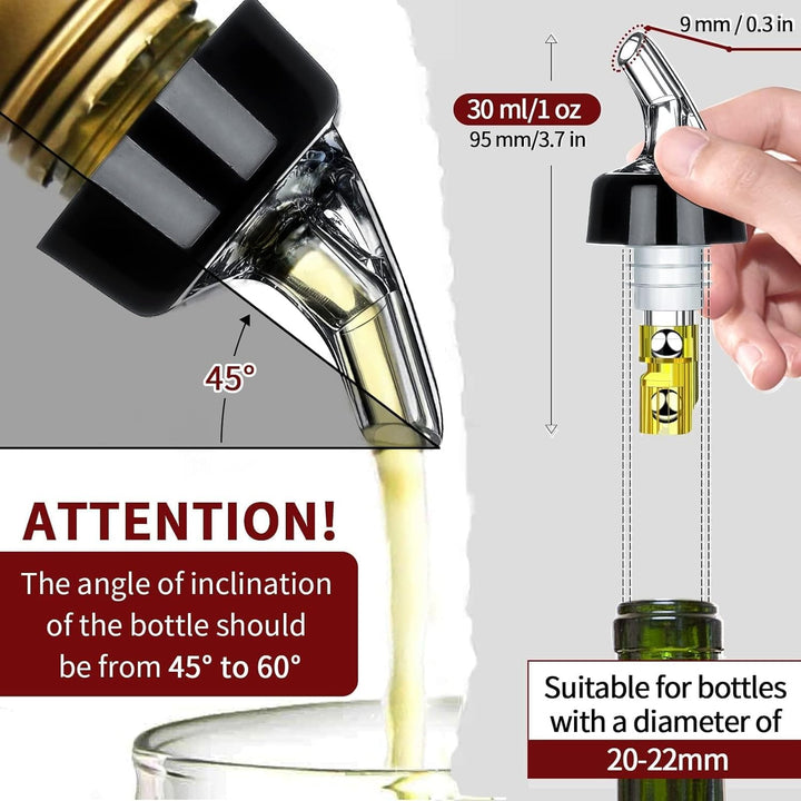 Flaschenausgiesser 12 Stück Dosierer 3cl Auto-Pour Ausgiesser Schnapsspender Flaschendosierer Ausgus
