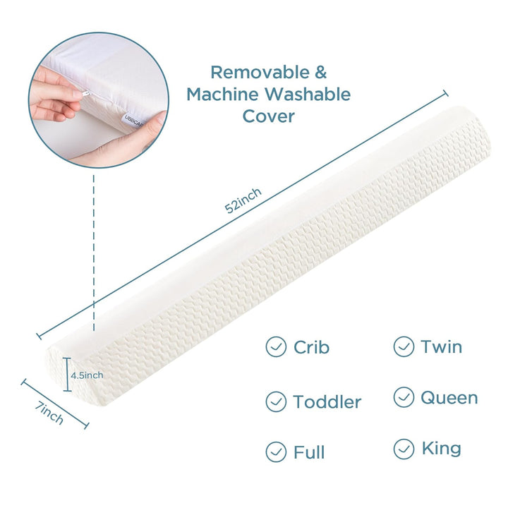 HBselect 2 Bettgitter Memory Schaumgummi mit abziebarer Decke für Kleinkind Baby Kinder voll weich B