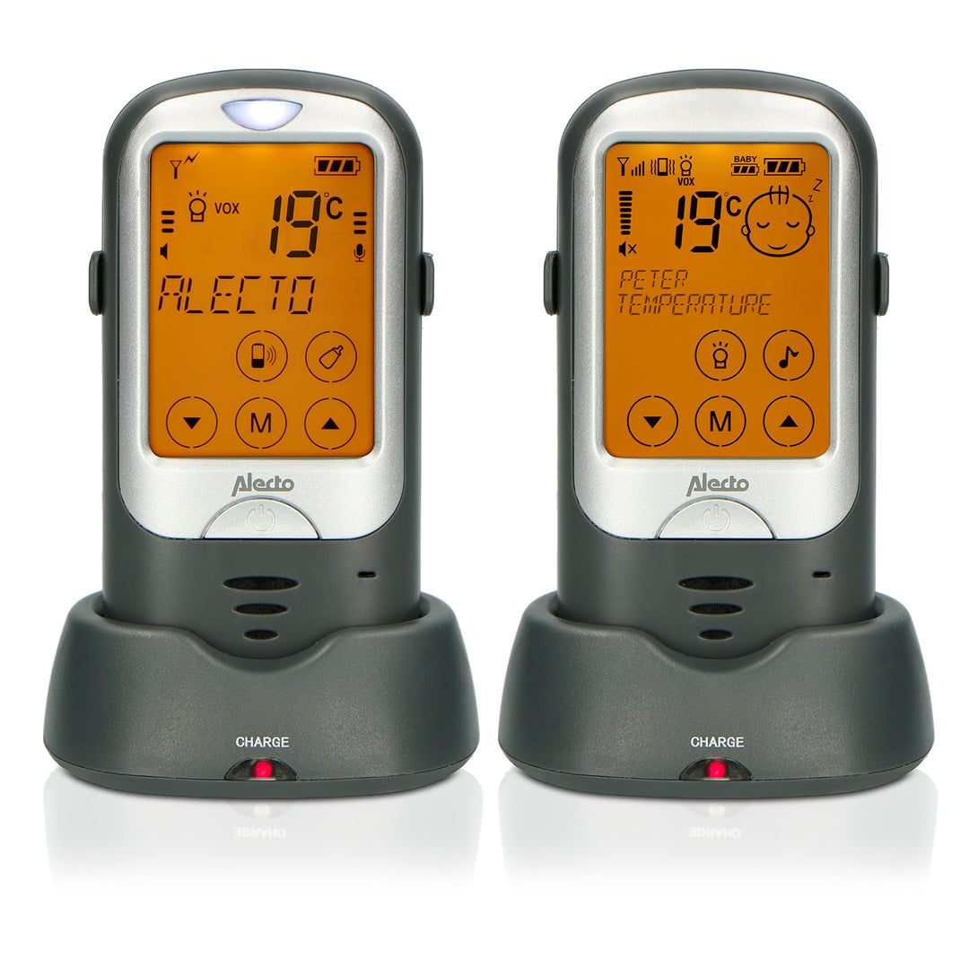 Alecto DBX68GS - Babyphone - Babyfon mit 1km Reichweite - Wiederaufladbare Eltern-Baby-Einheit - Tou