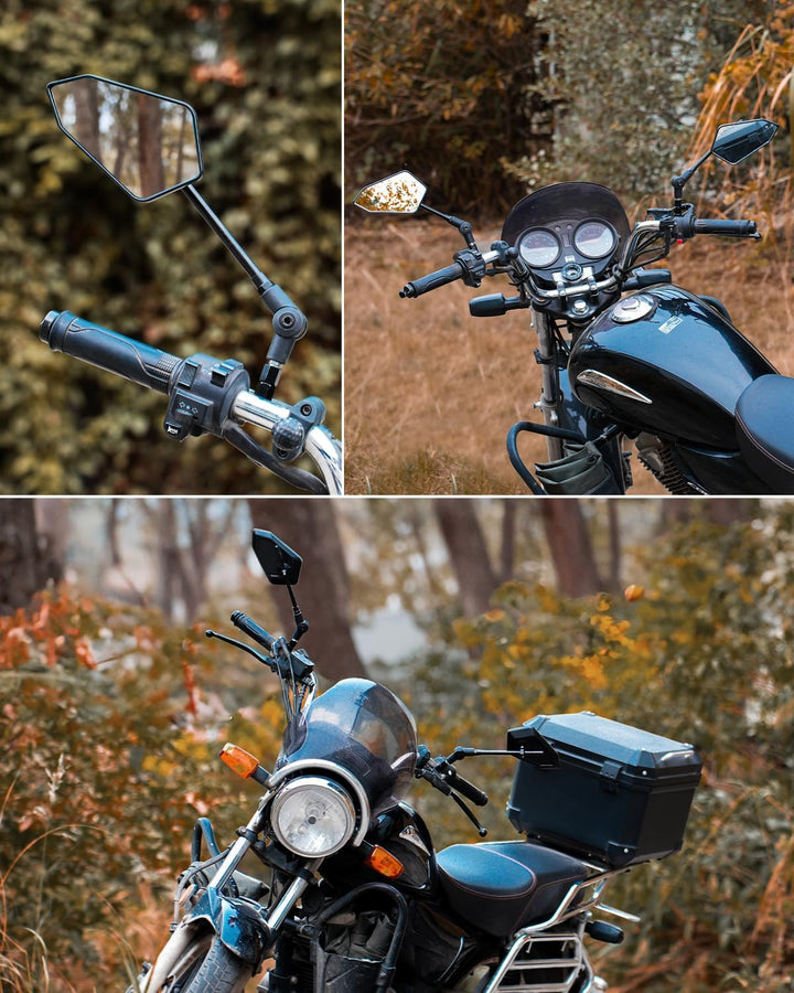 SUPAREE Motorrad Spiegel Klappbar Motorrad Rückspiegel M10 Lenkerspiegel motorrad e Geprüft 360°Dreh