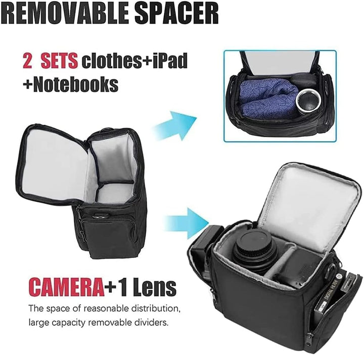 Cwatcun Kameratasche,SLR Fototasche,Kamera Tasche zum Umhängen kompatibel für Canon Nikon Sony SLR/D