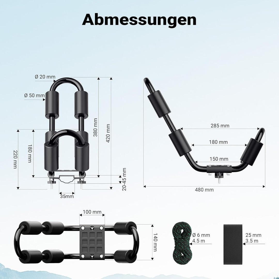 Wiltec Dachträger für Boot und Kajak, Boothalterung 34 kg, 34 kg