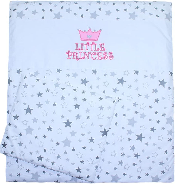 Baby Bettwäsche Set - Princess - 70x78 für Baby Wiege Kinderwagen Beistellbett 2-4 teilig (Star Hell
