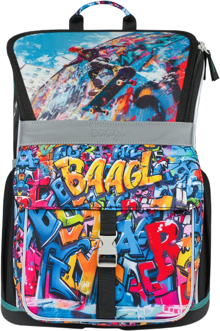 Baagl Schulranzen Jungen Mädchen Set 5 Teilig (Zippy Schultasche für 1. Klasse, Mäppchen, Turnbeutel