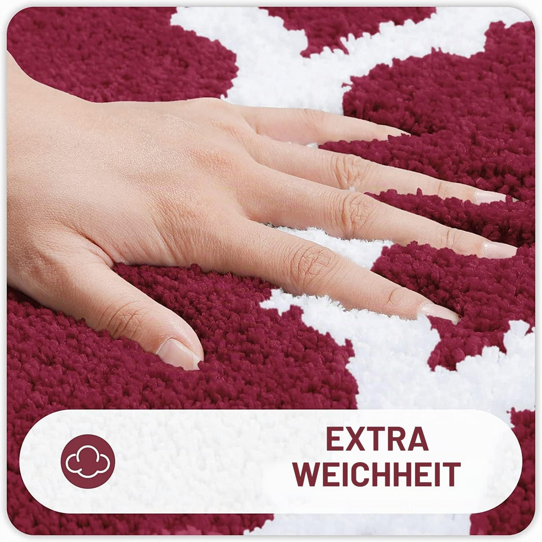 Homaxy rutschfest Badematte Badezimmerteppich Waschbar Hochflor Badteppich Flauschige Mikrofaser Bad
