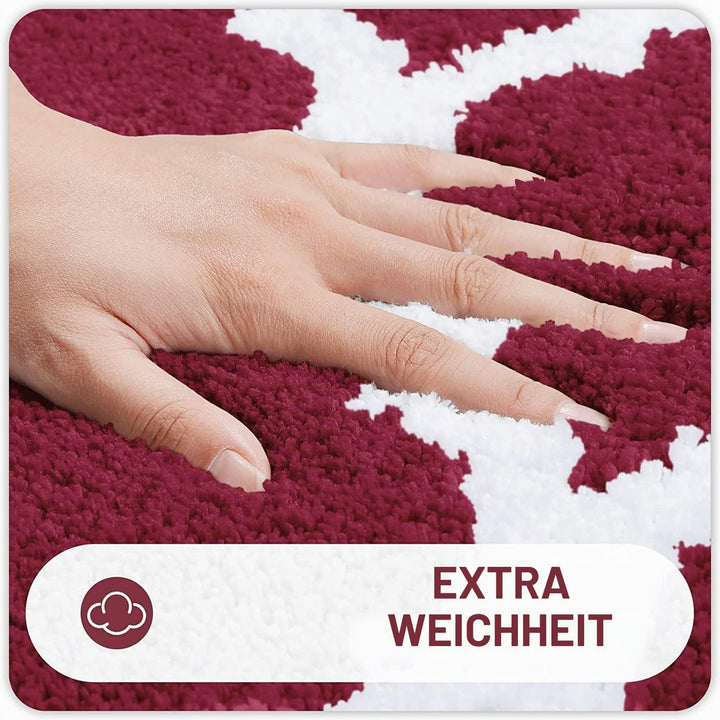 Homaxy rutschfest Badematte Badezimmerteppich Waschbar Hochflor Badteppich Flauschige Mikrofaser Bad