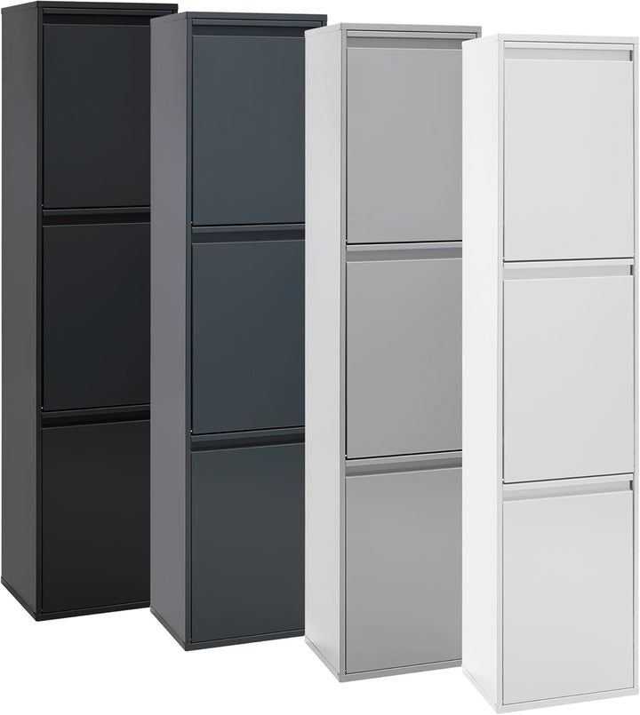 ARREGUI Basic CR306-B Mülltrennsystem aus Stahl | 3 Fächer Mülleimer für die Küche | 3 Fach Abfallei