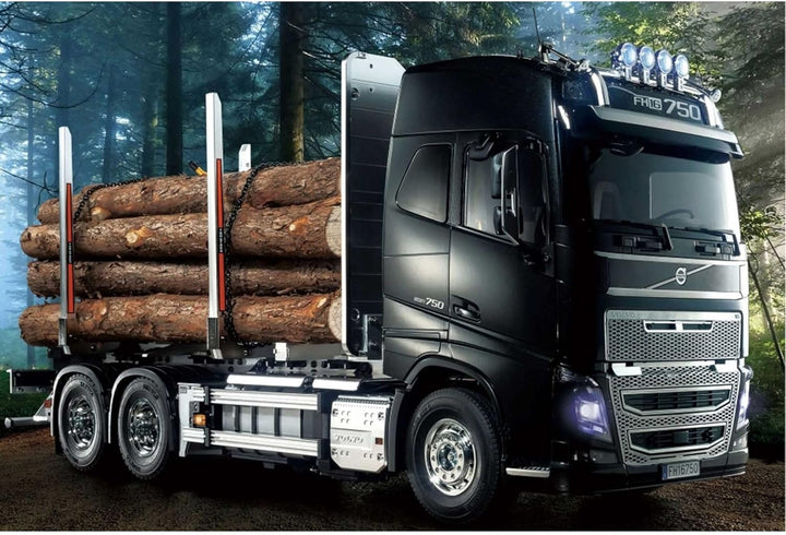 TAMIYA 56360 - 1:14 RC Volvo FH16 Holztransporter, RC-Truck, fernsteuerbarer LKW, Modellbau, Masssta