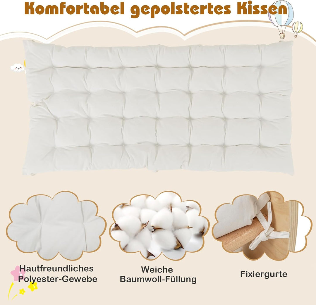 COSTWAY Kletterdreieck mit Rutsche, Kletterbogen, inkl. Kissen & doppelseitige Rampe, zum Klettern,